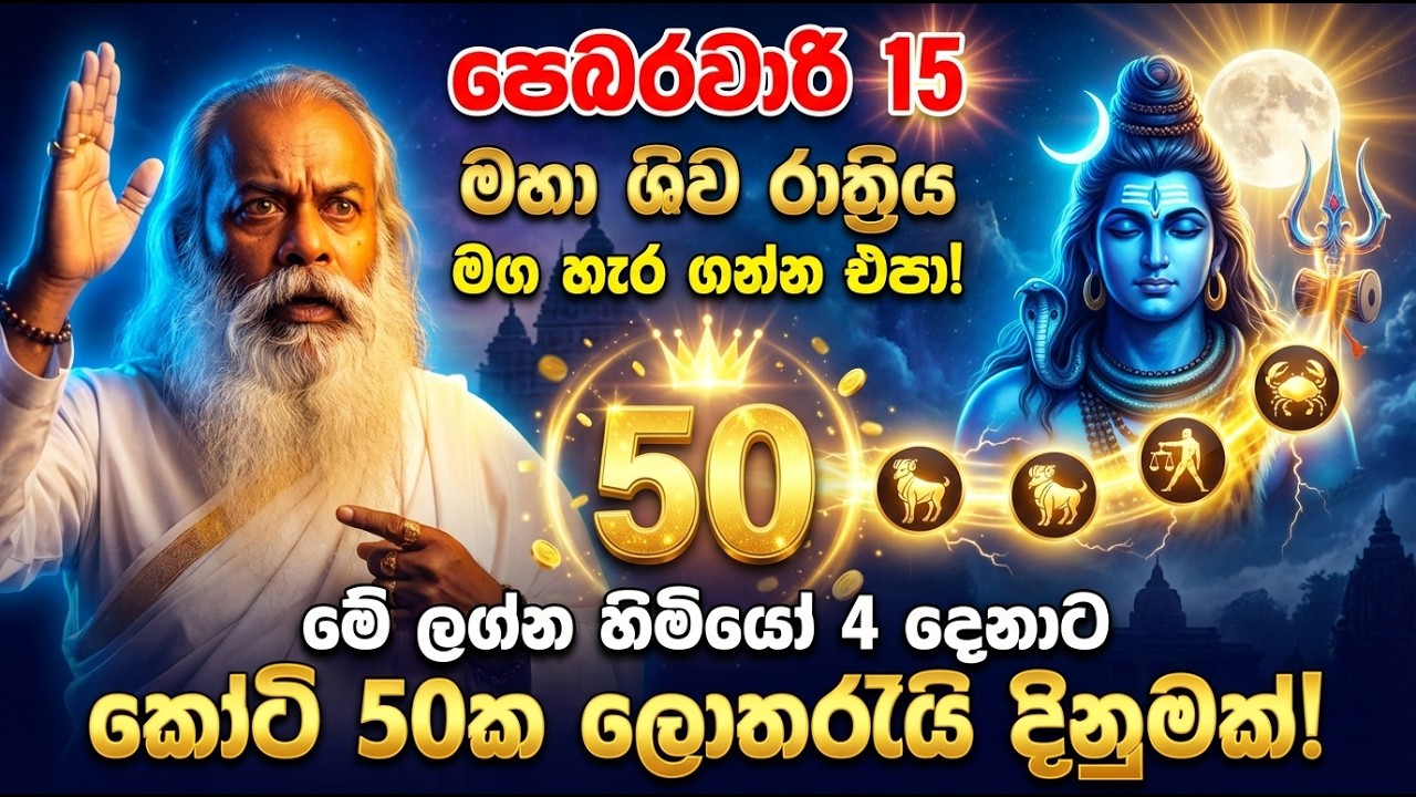 පෙබරවාරි 15 මහා ශිව රාත්‍රිය මග හැර ගන්න එපා! මේ ලග්න හිමියෝ 4 දෙනාට සල්ලි මිටියක් අතටම! - ජය අංක
