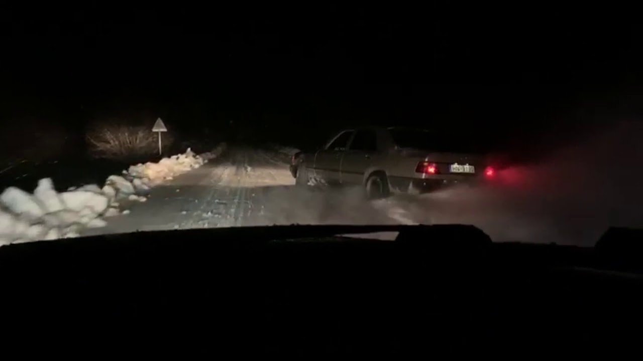 зимний дрифт на Mерce w124