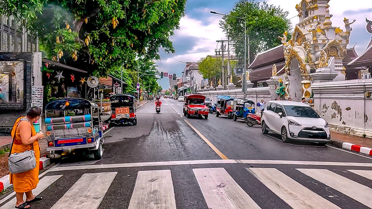 A Rainy Morning Scooter Ride Around Chiang Mai, Thailand. 16 July 2024