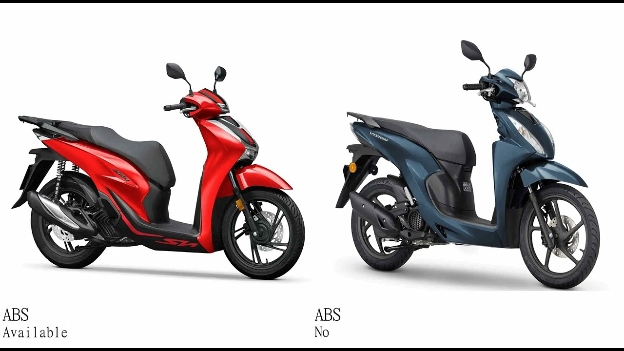 Honda SH 125 vs Honda Vision 110 Test specification comparison
