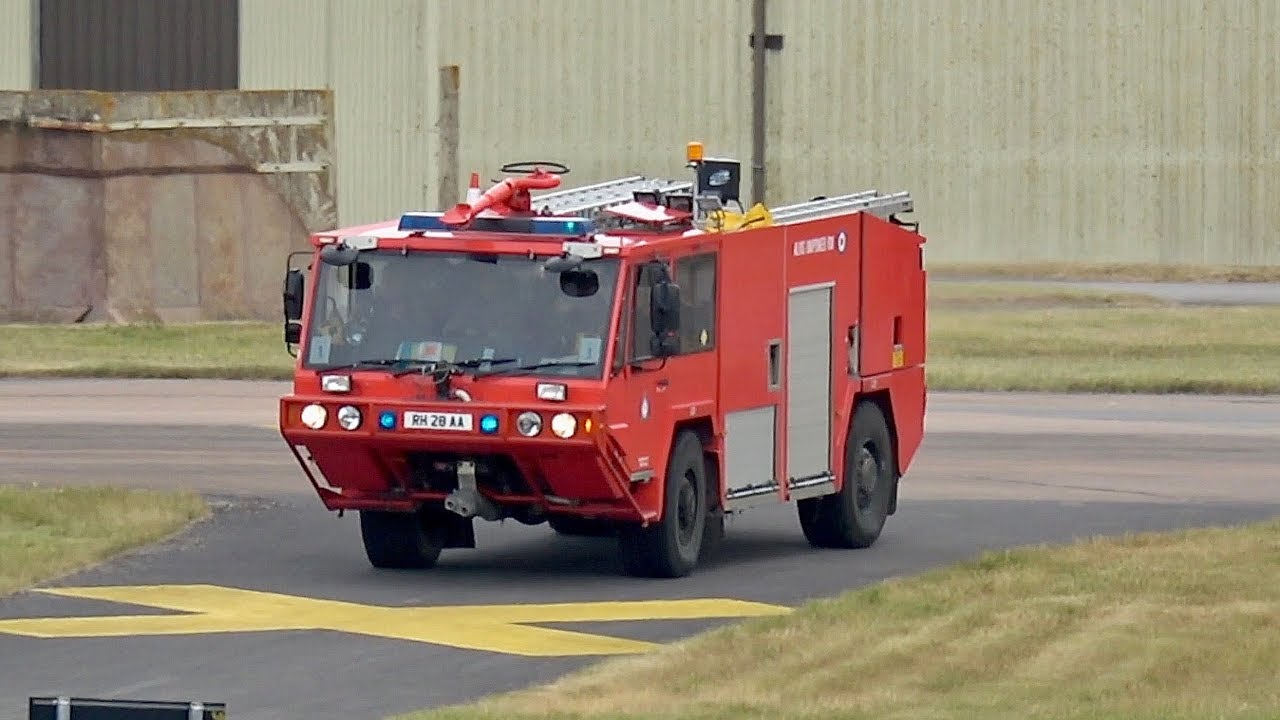 RAF Fairford Airport Fire Trucks in Action RIAT 2017 AirShow