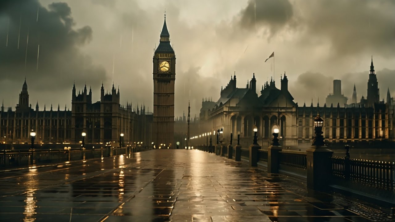 Rainy Streets of Old London — Melancholic Piano Music | Dark Academia Relaxing Focus & Dreaming
