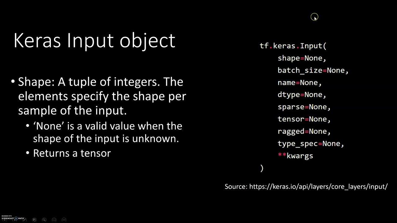 2 - Defining the input node - Keras.Input( ) object explained #Keras #Tensorflow2.0 #MachineLearning