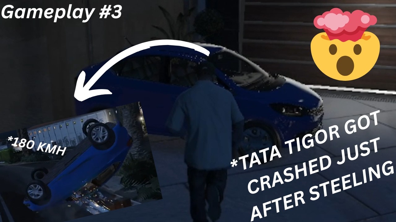 TATA TIGOR GOT CRASHED AT 180KMH SPEED JUST AFTER STEELING|GAMEPLAY4 #thekinggamer #gta5 #indianmods