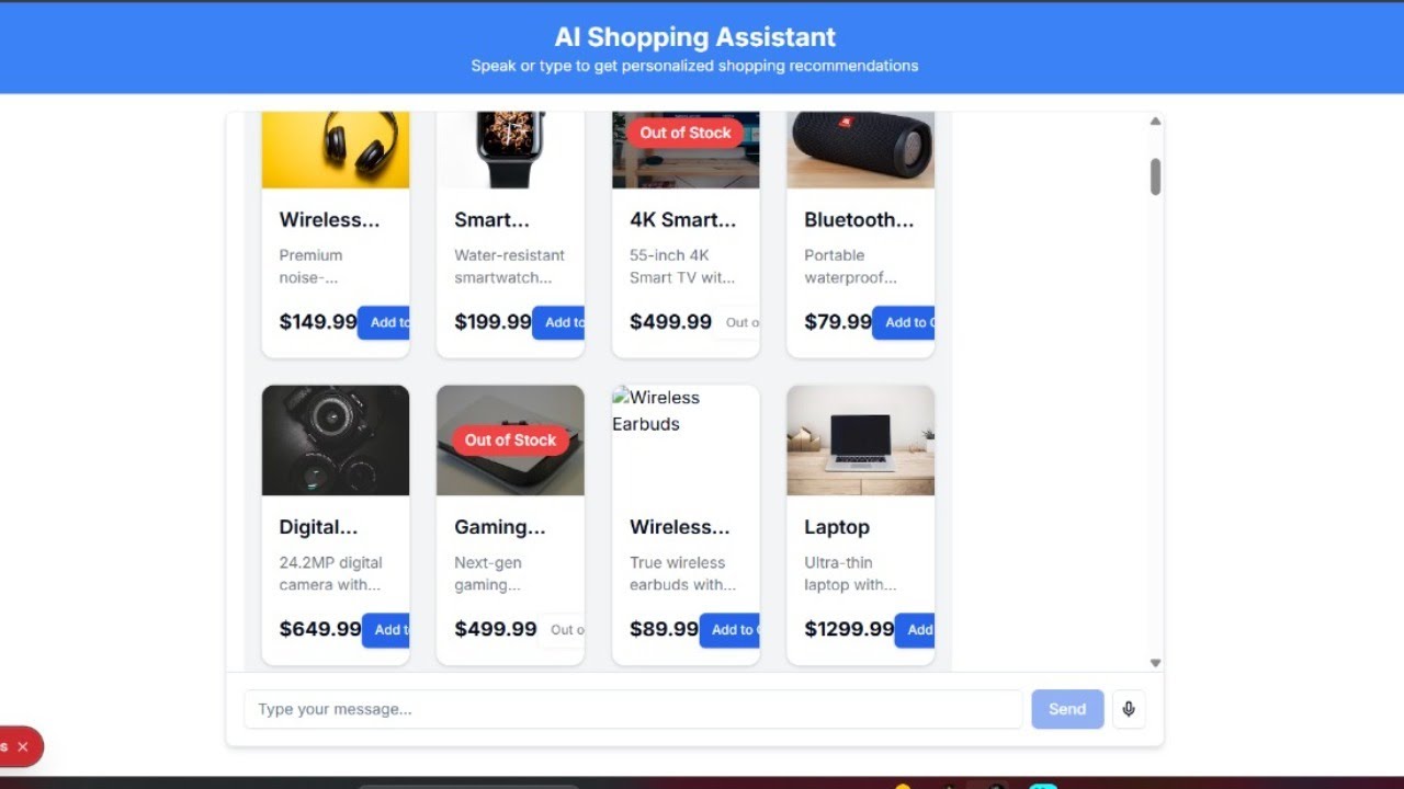 Virtual Shopping Assistant Demo: AI-Powered Online Shopping Experience