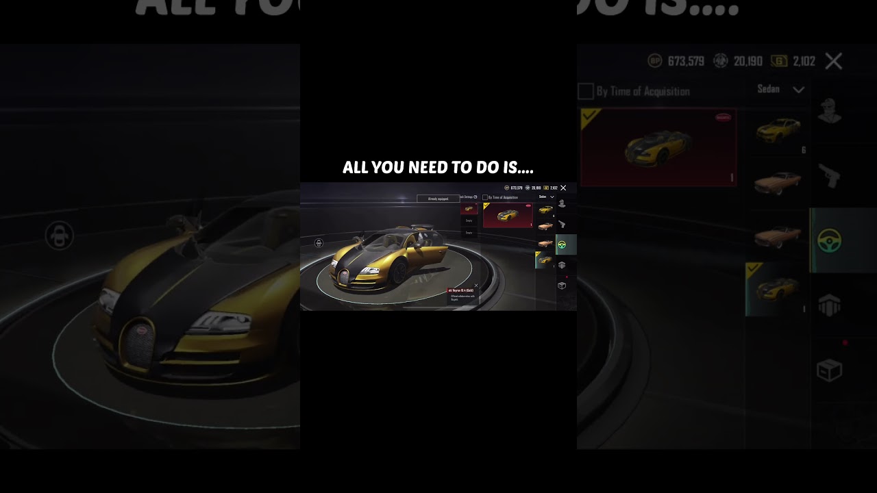 HOW TO GET BUGATTI SKIN FOR FREE PUBG MOBILE #shorts #pubgmobile #bgmi #uzbeksila