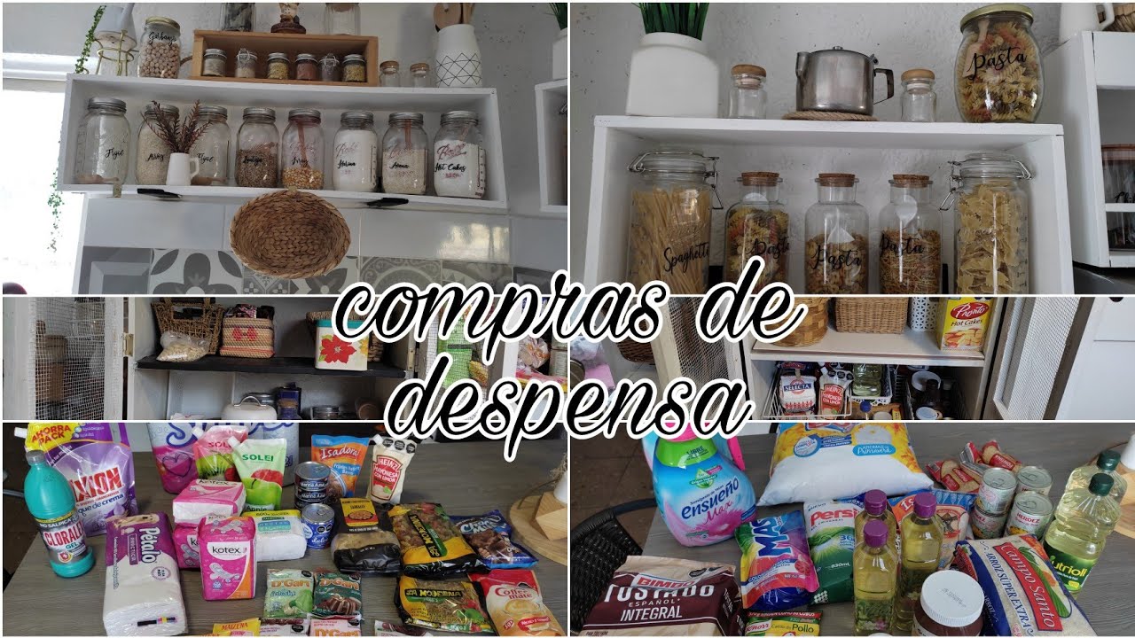 🛑 compras de despensa🛒en diferentes tiendas  organización de la despensa 🧺🧺 en canastas 🤗