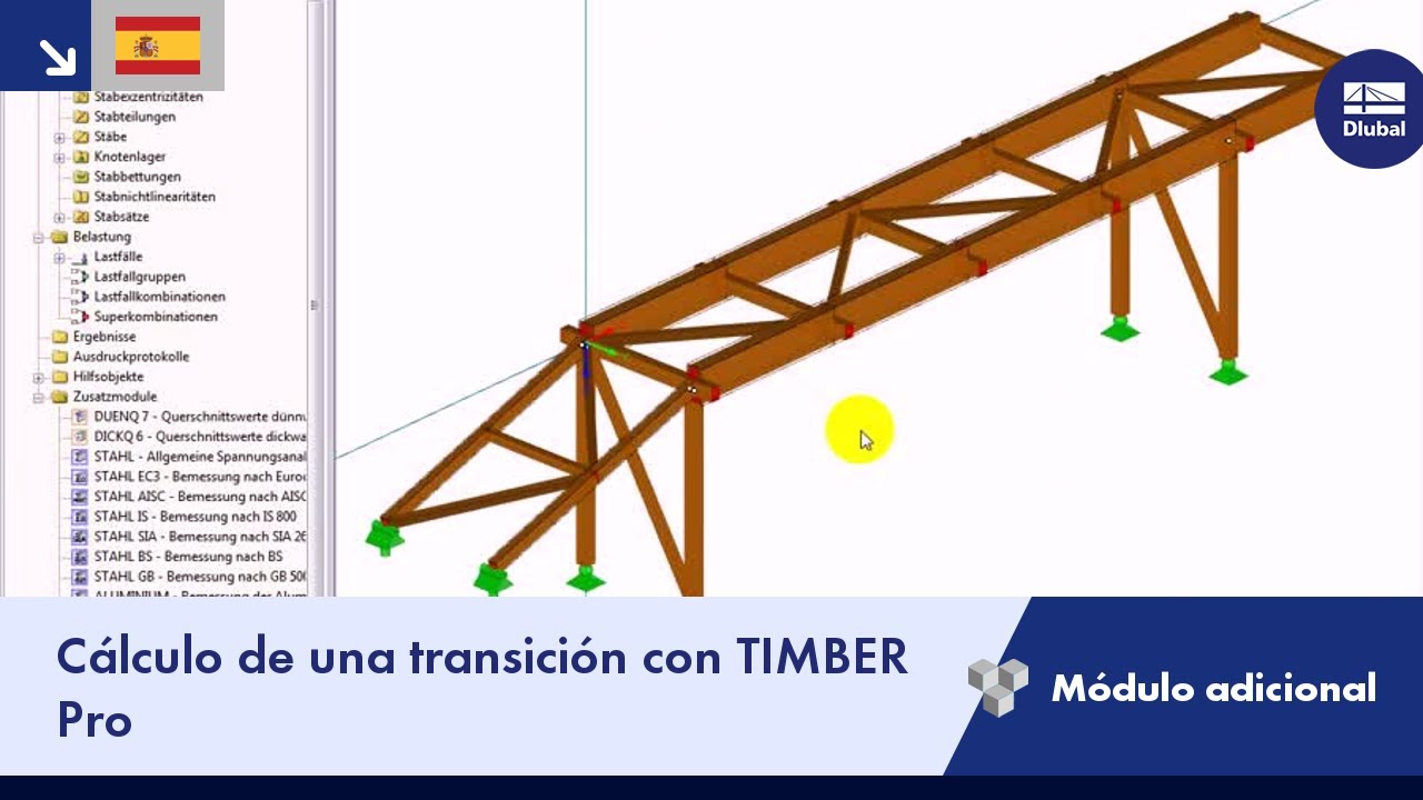 Dlubal RSTAB - Cálculo de una transición con TIMBER Pro