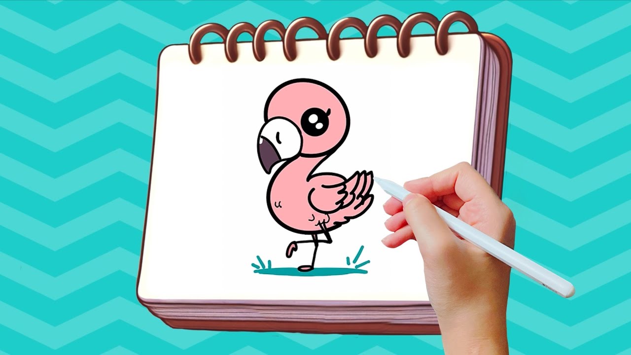How to Draw Cute Flamingos (Step by Step)