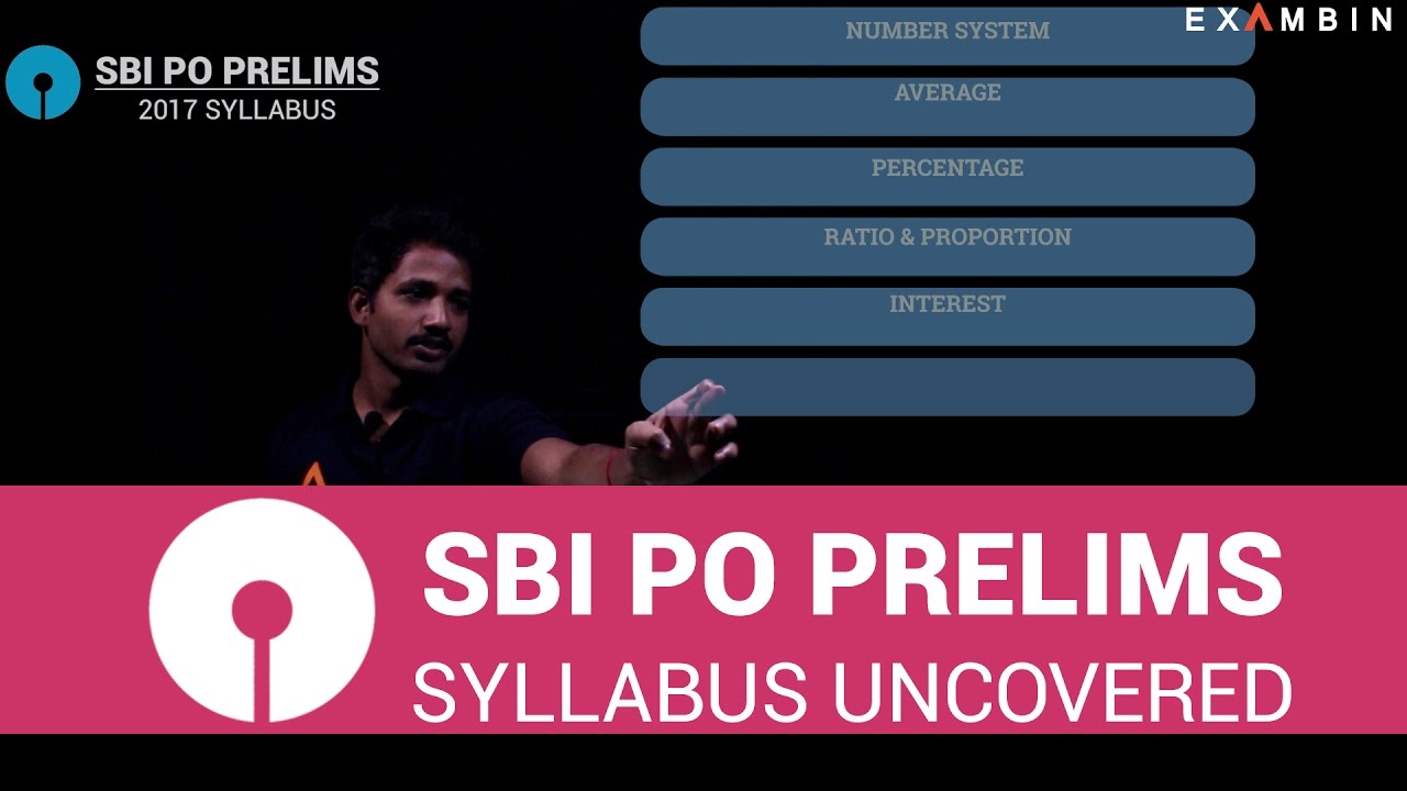 SBI PO Syllabus 2017 for SBI PO Prelims