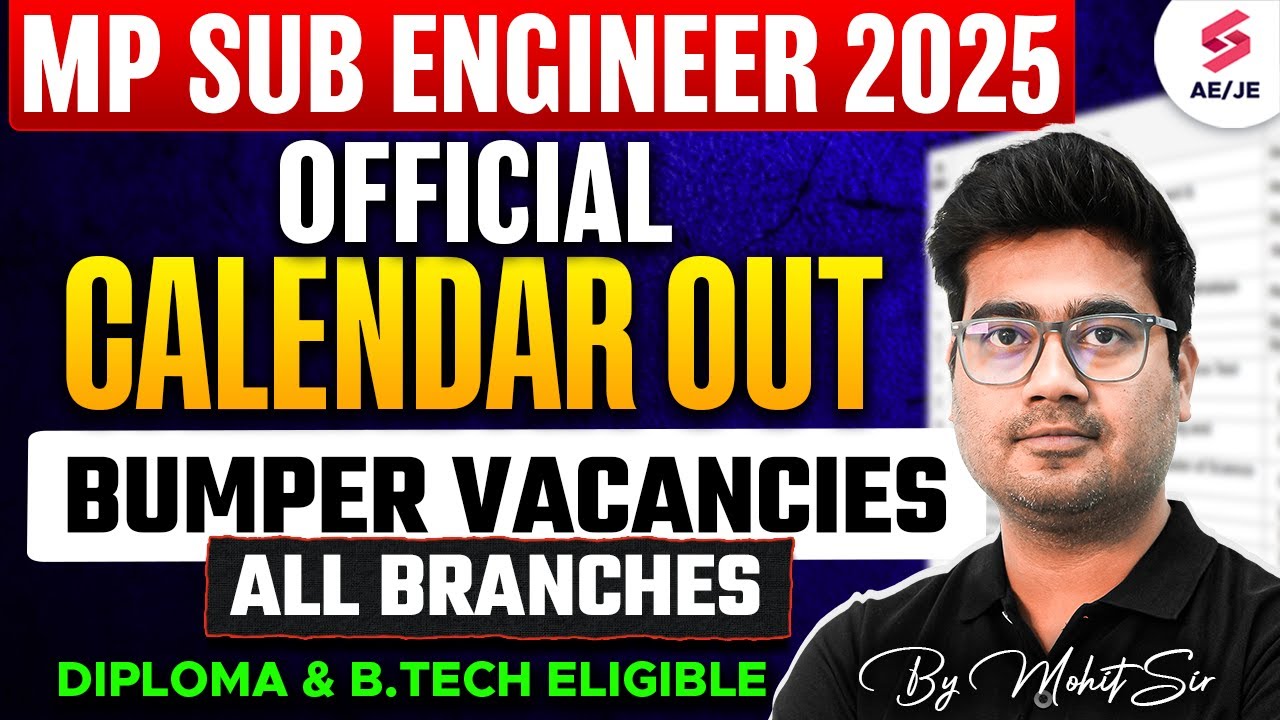 MP Sub Engineer Vacancy 2025 | MP Sub Engineer Notification 2025 | MP Sub Engineer 2025 by Mohit Sir