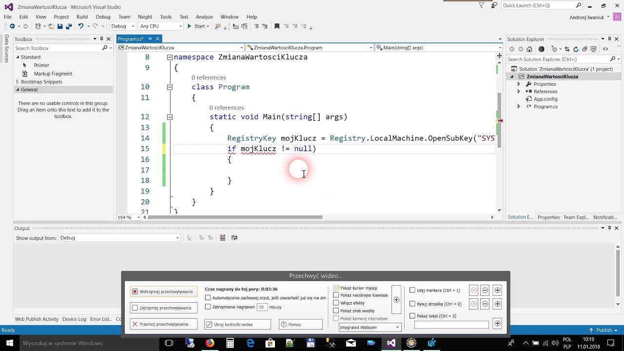 [Kurs programowania C#] Jak napisać program do zmiany wartości klucza rejestru w Windows ?