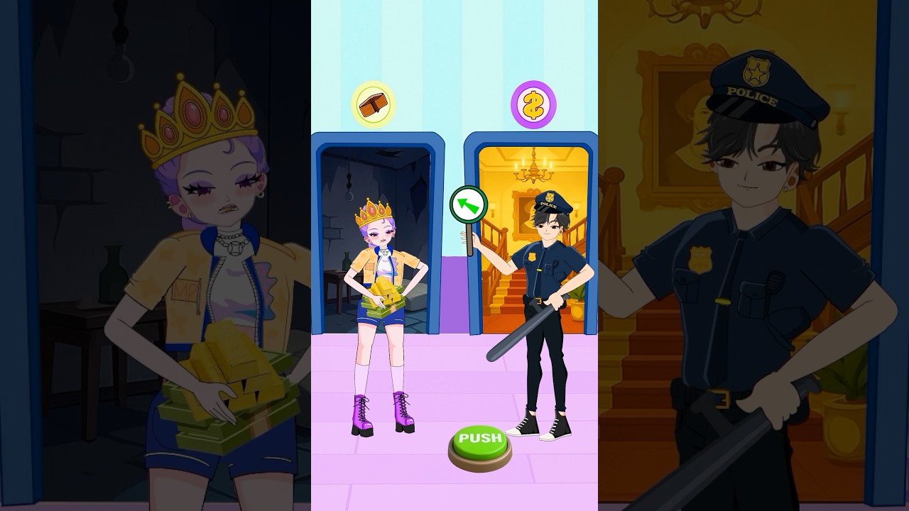 Kpop Demon Hunters: Help Police Jinu choose the right door for tycoon Rumi / Rich or Poor?