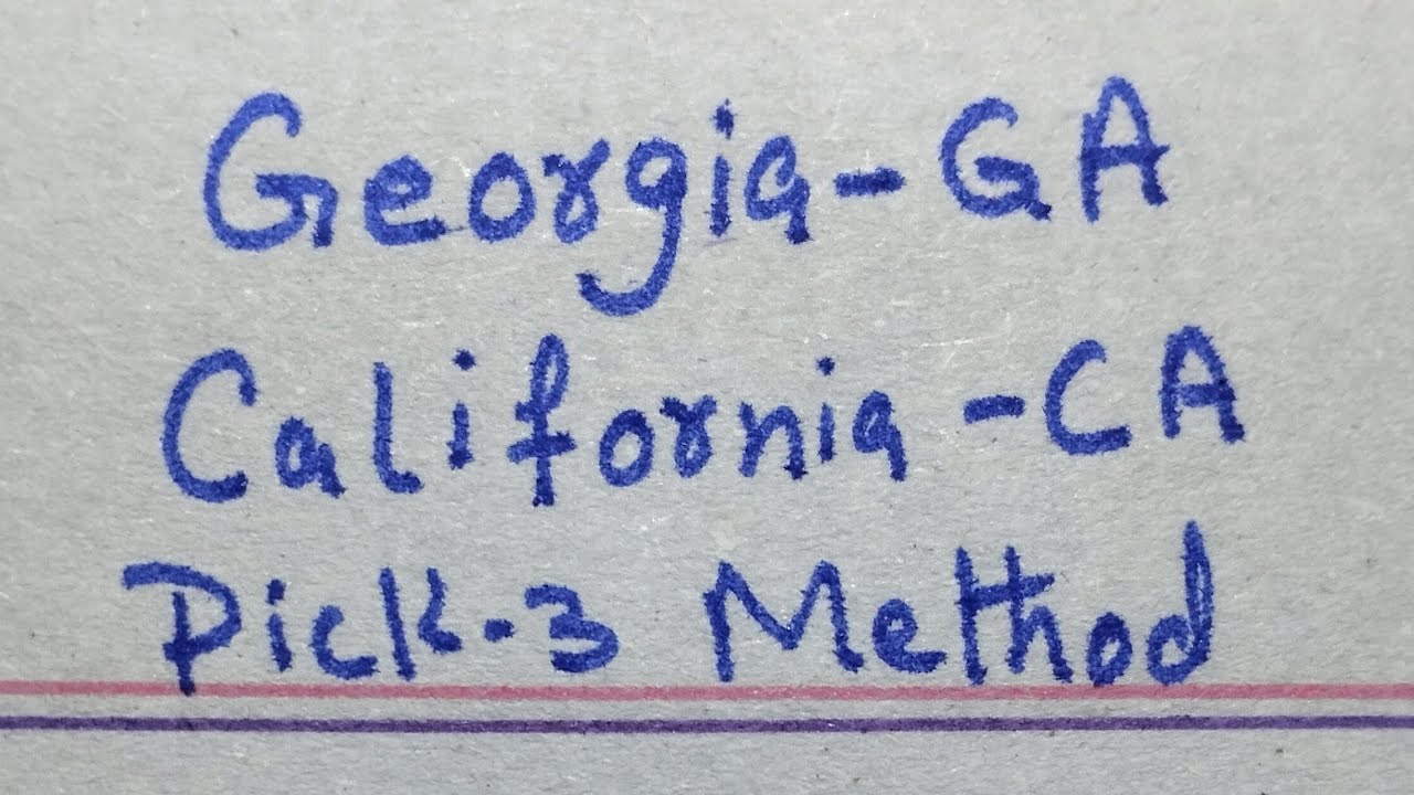 Pick 3 Method For Georgia And California (Live)