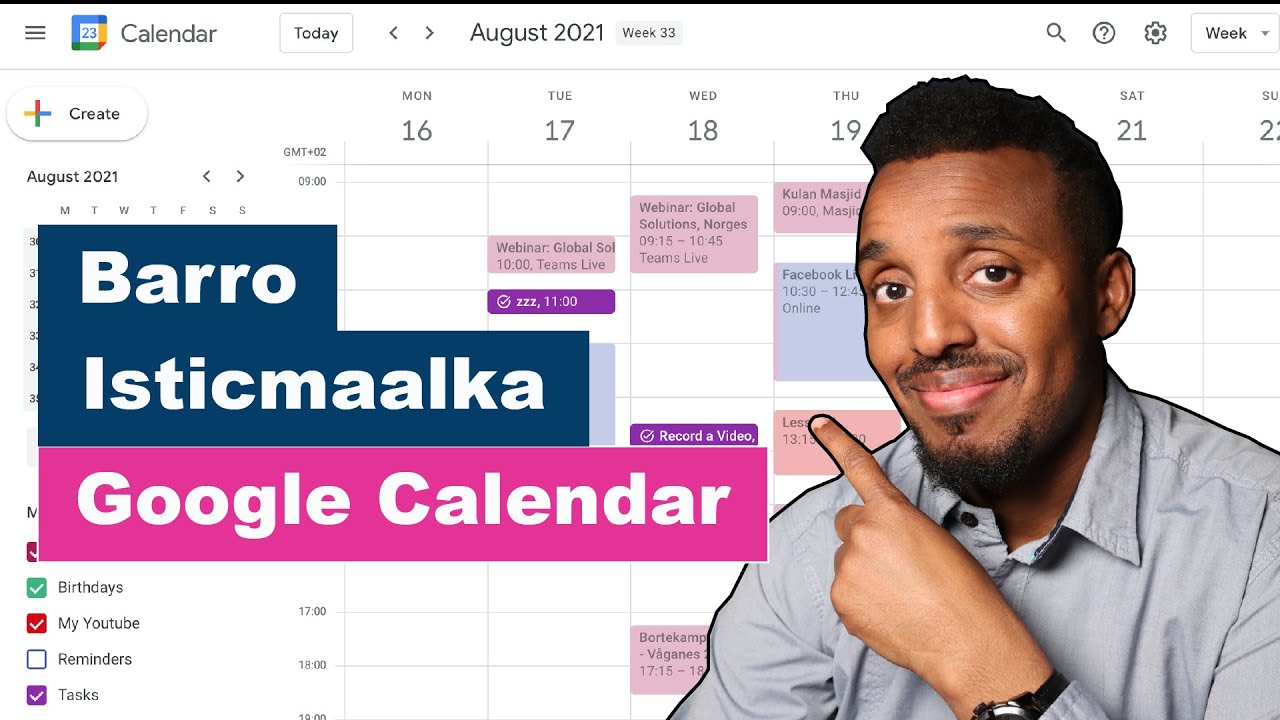 Barro sida loo isticmaalo Google Calender Afsomali