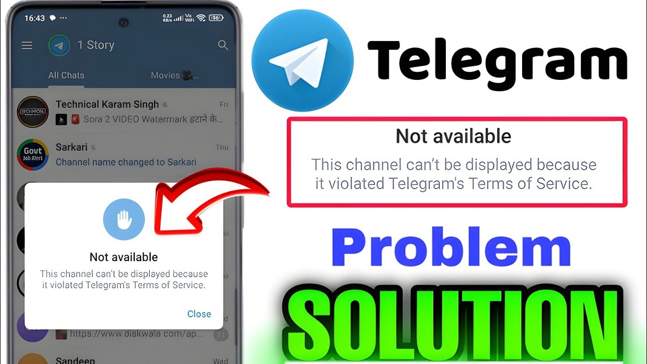 Not available this channel cannot be displayed because it violated telegram's terms of service | Fix