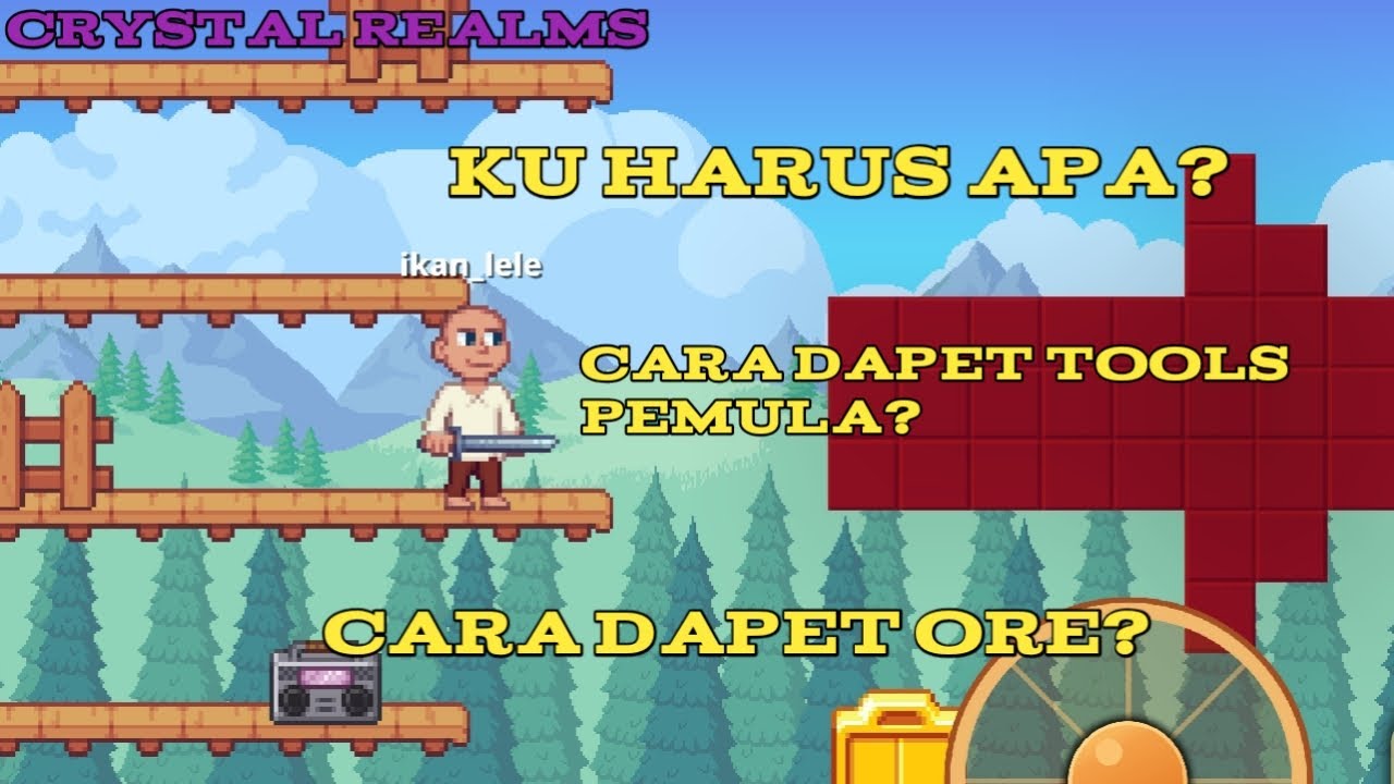 Langkah-Langkah Awalku di crystal Realms : Cara Crafting Dasar dan mining