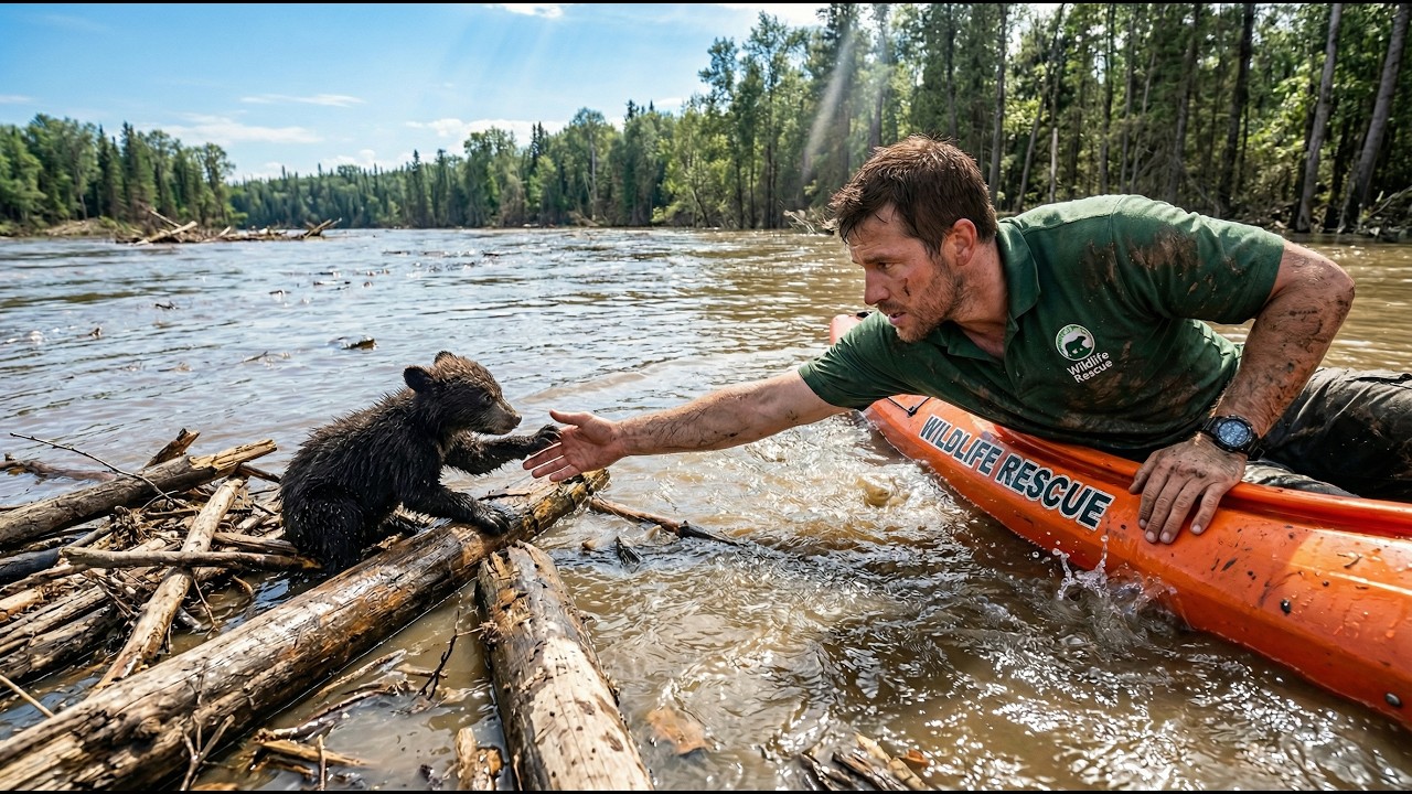 Трогательное спасение: спасение крошечного медвежонка после Великого наводнения | Документальный ...
