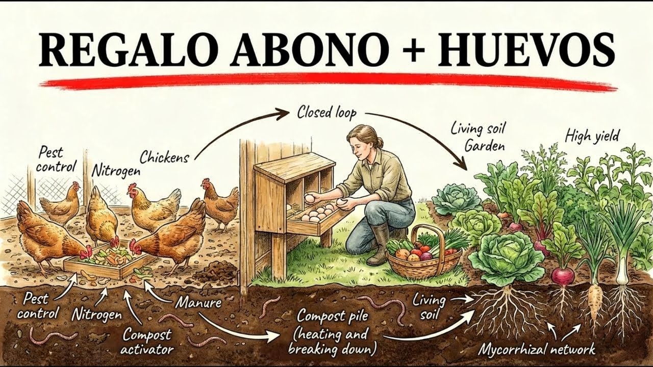 Cómo obtener fertilizante y huevos gratis usando este sistema de gallinas de patio