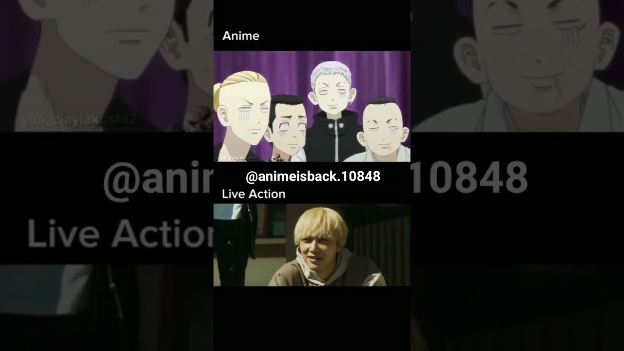 Anime vs live action 🤣 - Tokyo revenge #anime #tokyorevengersedit #mikey #toman#draken #baji#mitsuya
