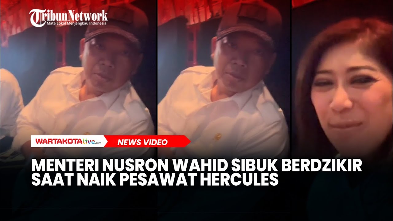 Menteri Nusron Wahid Sibuk Berdzikir Saat Naik Pesawat Hercules ke Akmil Magelang