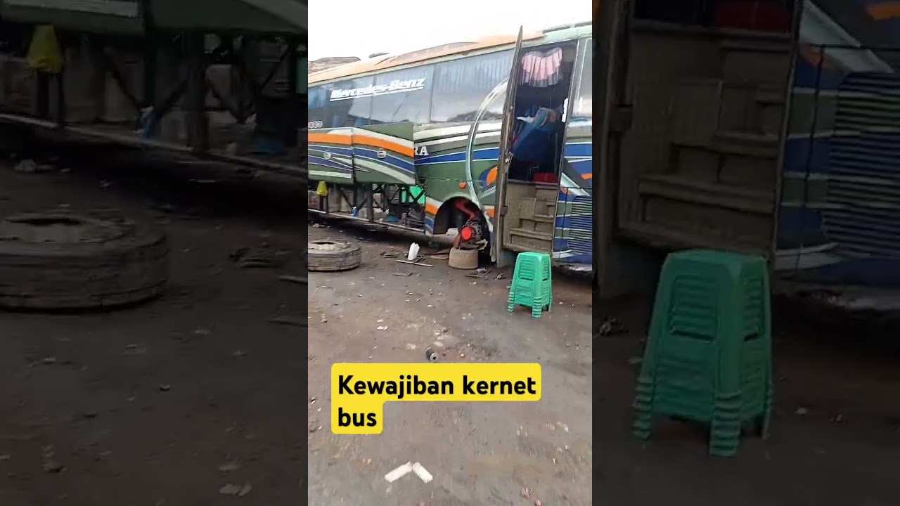 Crew bus di kolong roda bus