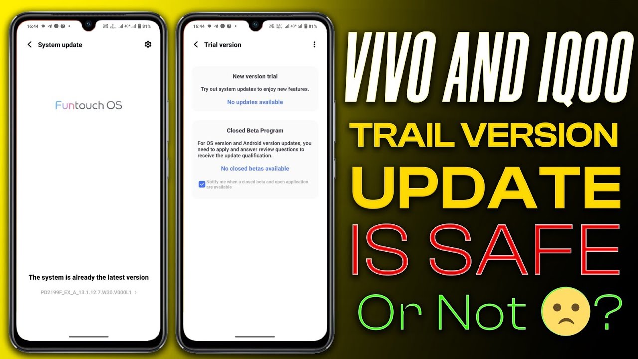 Vivo & IQoo Trial Version Update SAFE ☺️  OR NOT 🥲 | What Is Vivo & IQoo Beta Update
