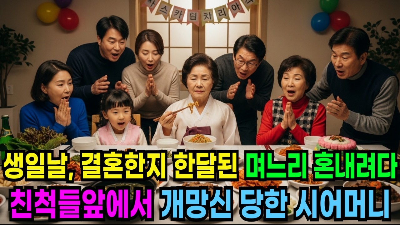 생일날, 결혼하지 한달 된 며느리 혼내려다 친척들 앞에서 개망신 당한 시어머니   ㅣ노후사연ㅣ감동사연ㅣ사연라디오ㅣ오디오북ㅣ인생사연ㅣ