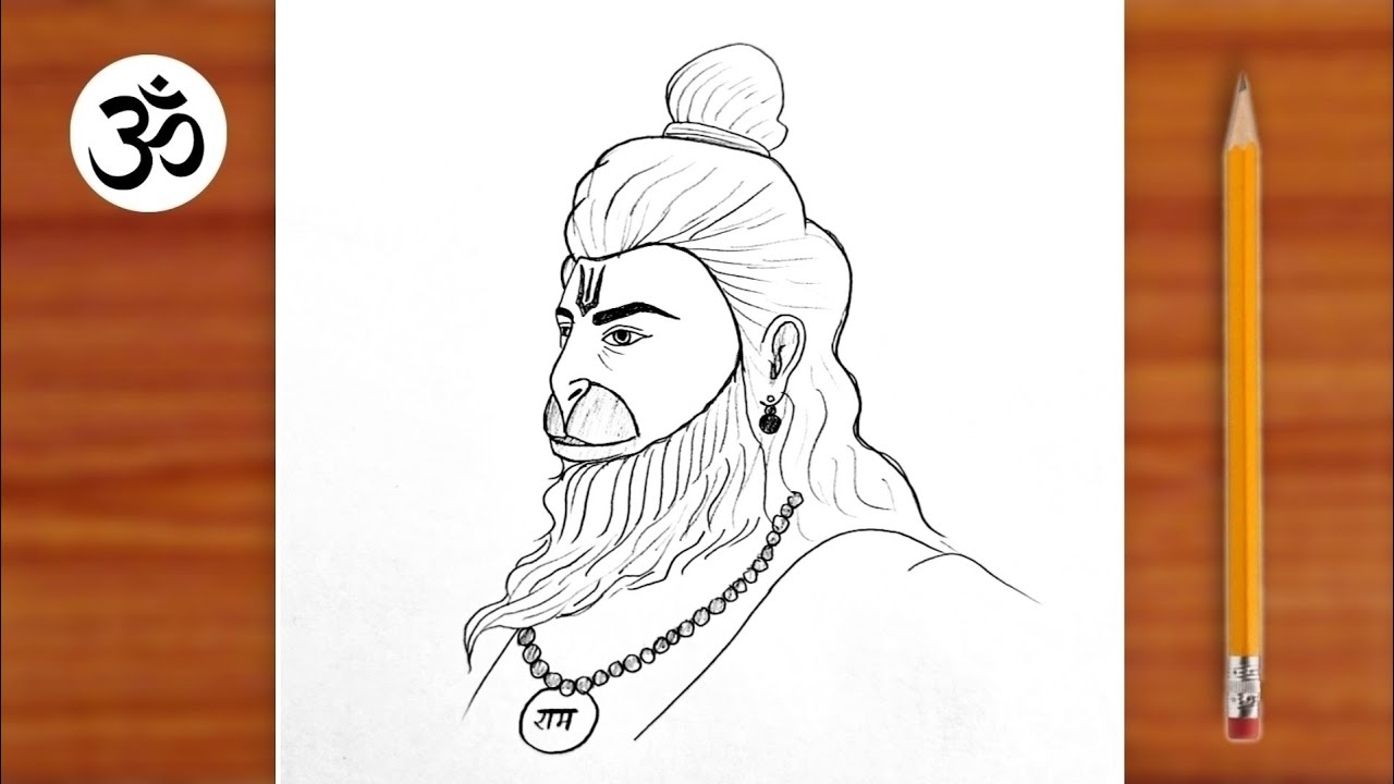 Hanuman ji ki drawing easy  || Bajrangbali Drawing Tutorial || Chitra