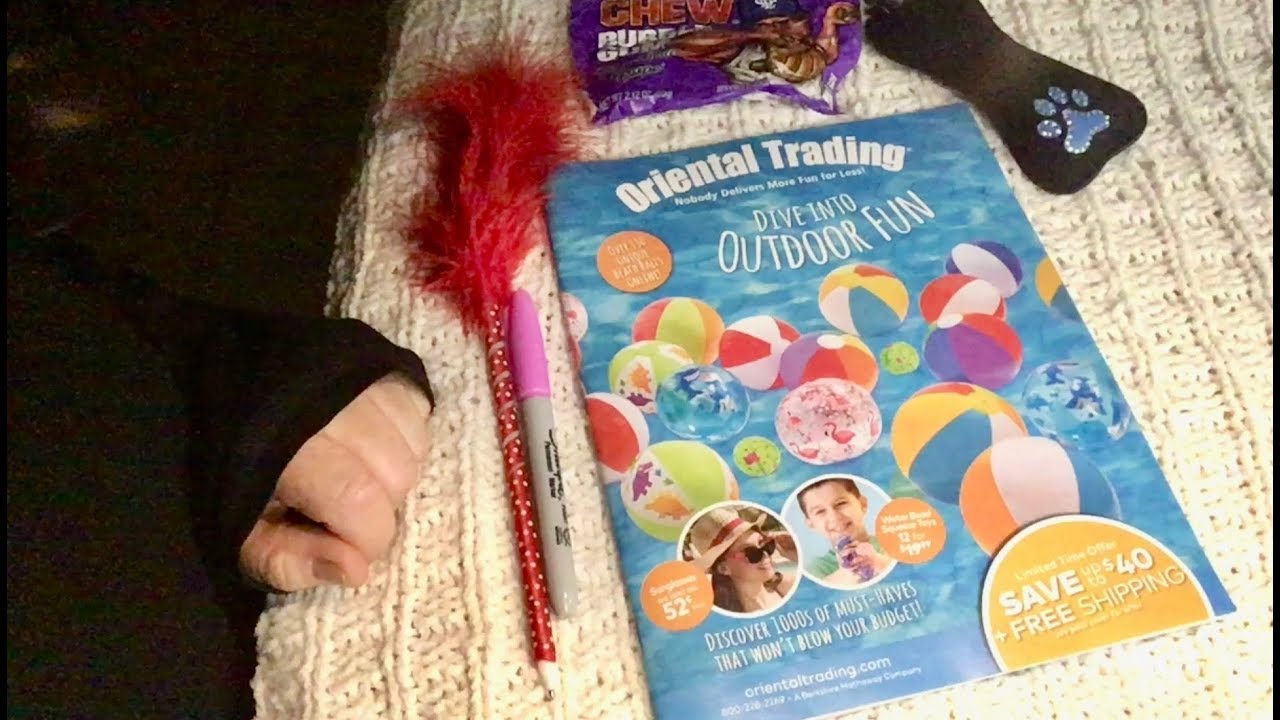 Quiet ASMR Oriental Trading mail order catalog, browsing and commenting