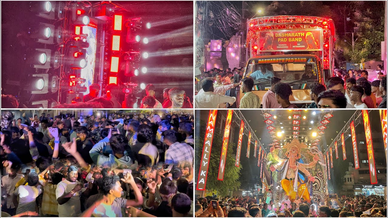 Nampally Ka Raja Ganesh Aagman 2025 Full Video Dasarath Pad Band Full Crowd Nampally Ka Raja