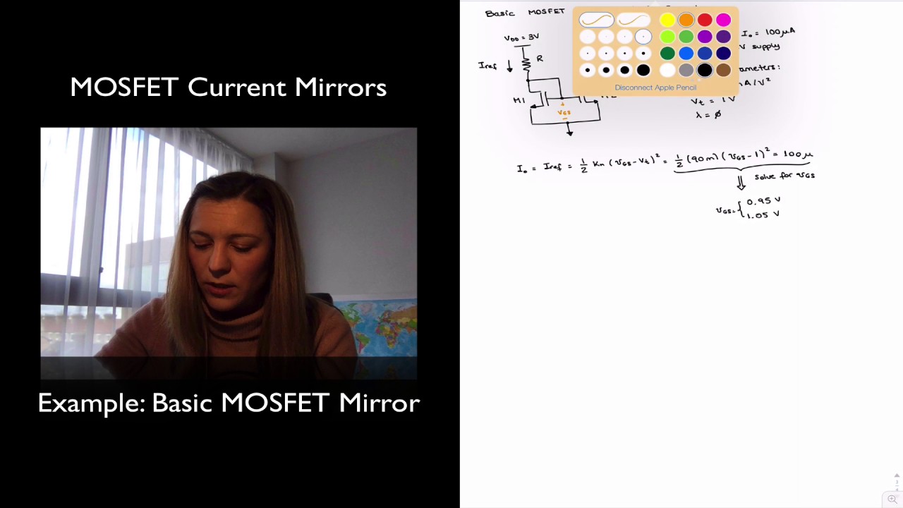 Пример токового зеркала MOSFET