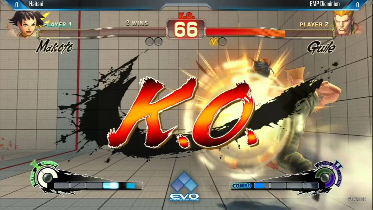 EMP Dieminion (Guile) vs Haitani (Makoto) - Evo 2014 USF4