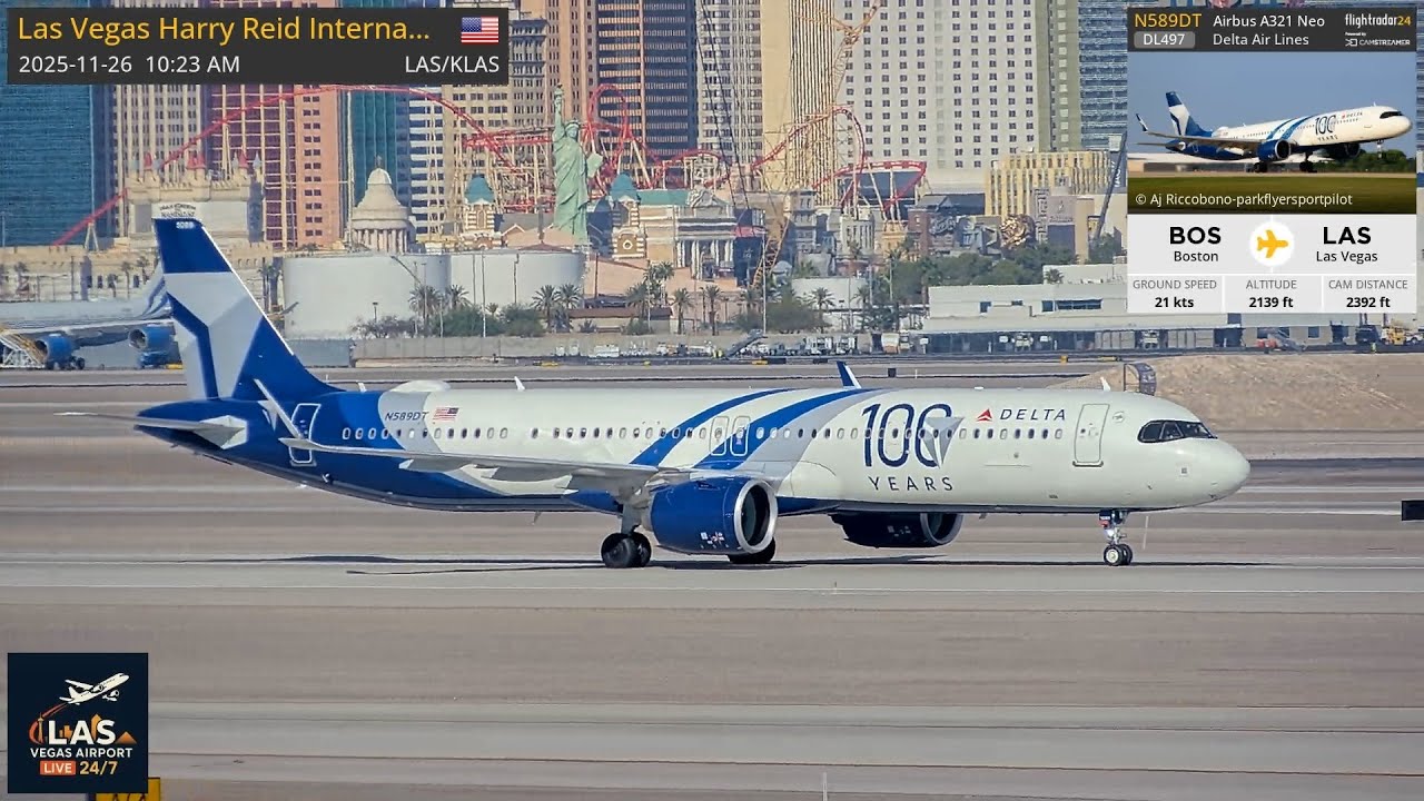 LAS Vegas Airport 24/7 with views of 26R & 26L, 11/26 AM