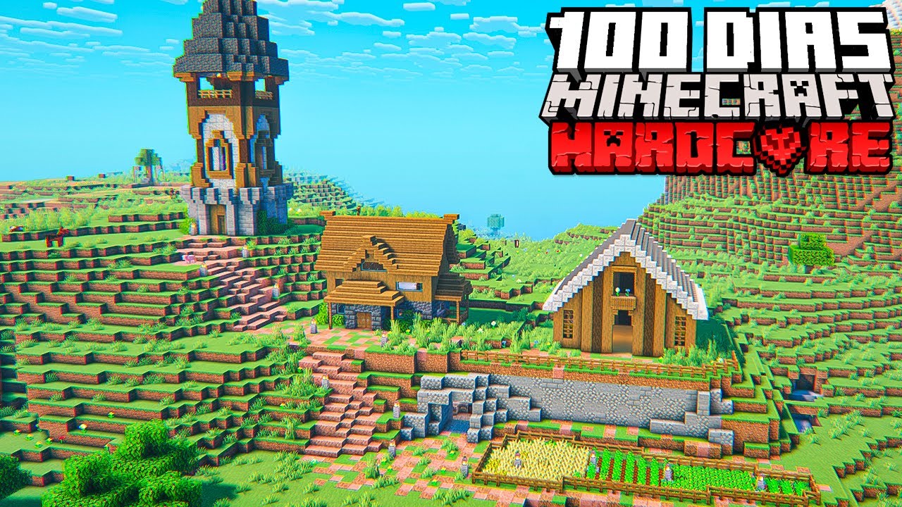 SOBREVIVI 100 DIAS CONSTRUINDO NO MINECRAFT HARDCORE