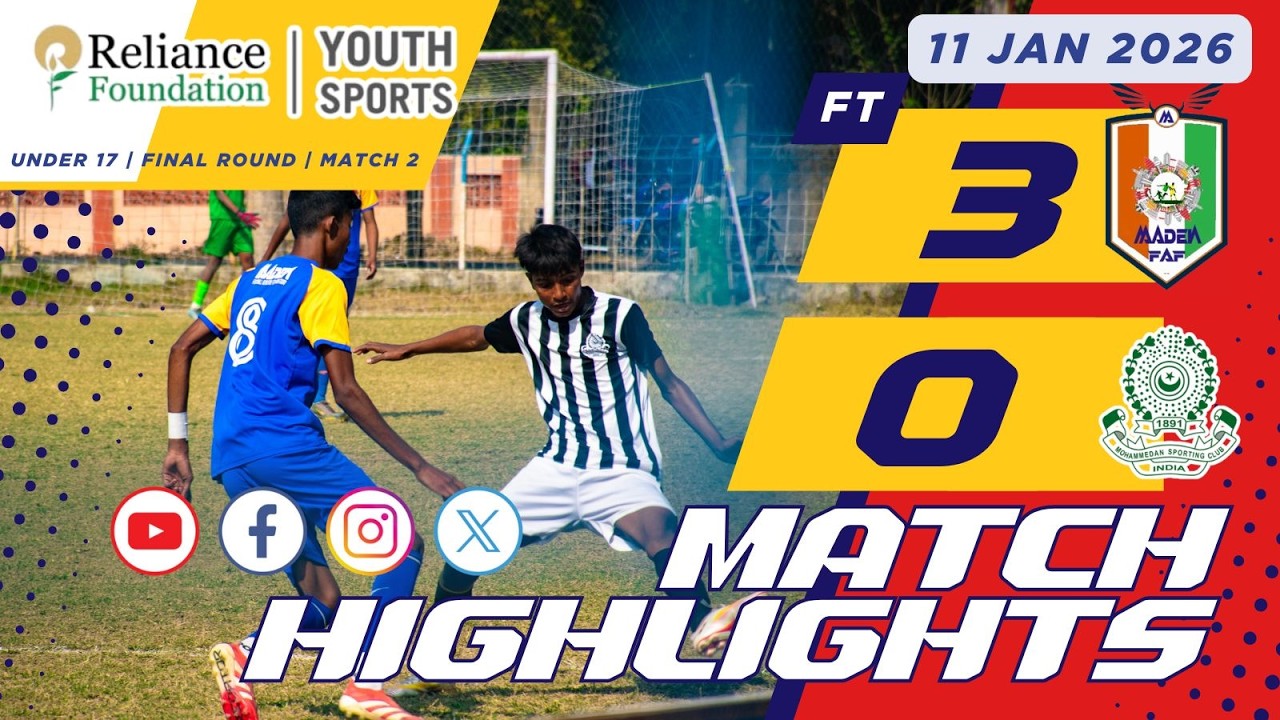 Match Highlights | Maden FAF vs Mohamedan Sporting Club  | Reliance Foundation | Youth Sports | U17