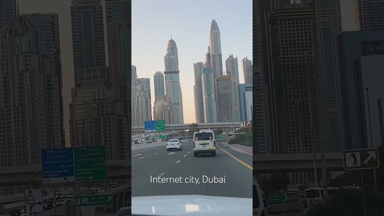 A short glimpse featuring and covering Internet city skyscrapers in video 