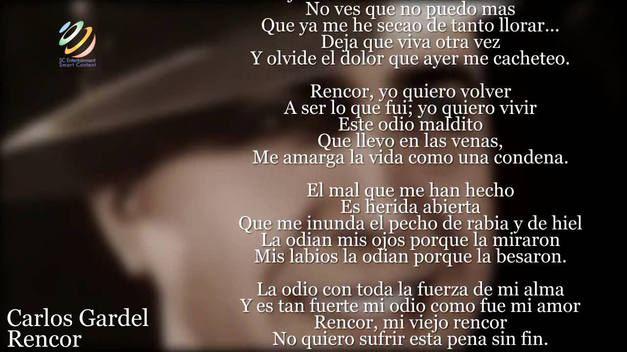 Carlos Gardel - Rencor (Letra-Lyrics)
