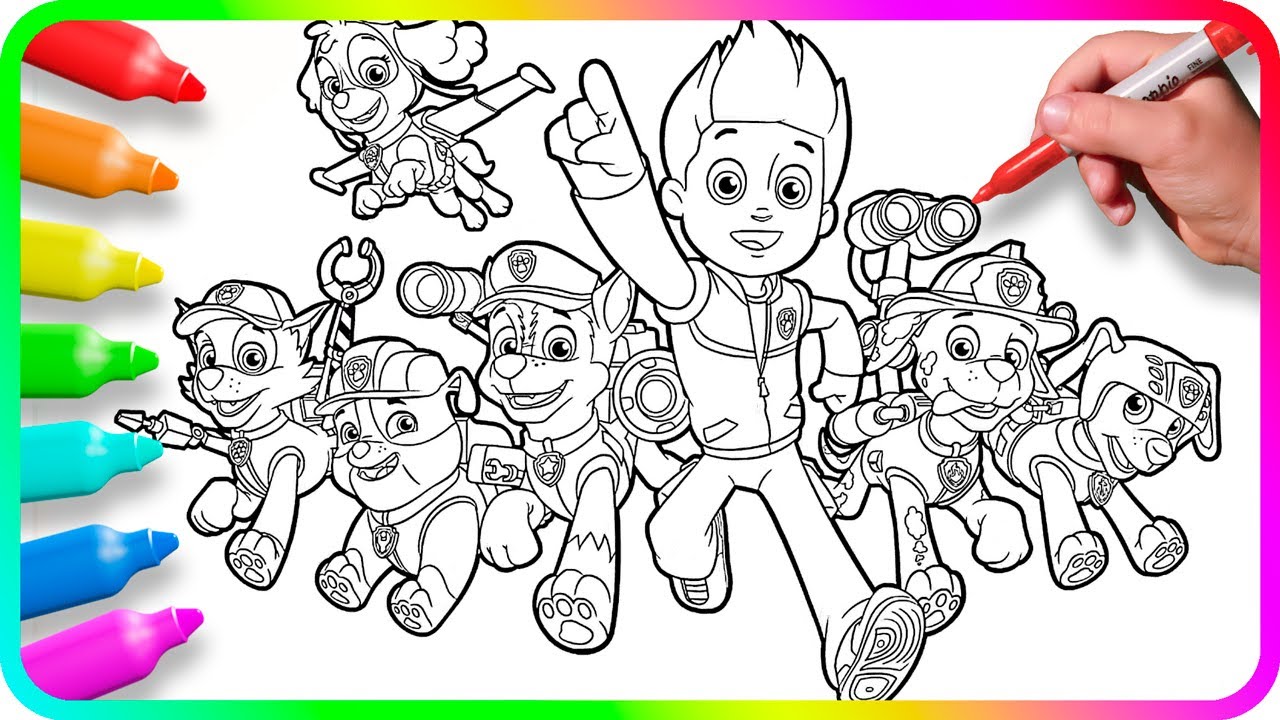 Coloring Pages PAW PATROL | How to draw Paw Patrol | Easy Drawing Tutorial Art
