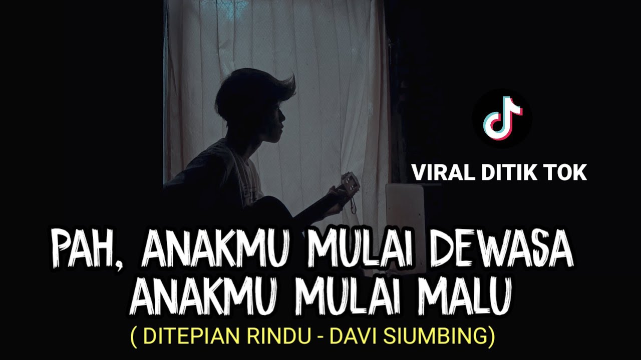 LIRIK LAGU || pah anakmu mulai dewasa (DITEPIAN RINDU - DAVI SIUMBING) tik tok cover agusriansyah
