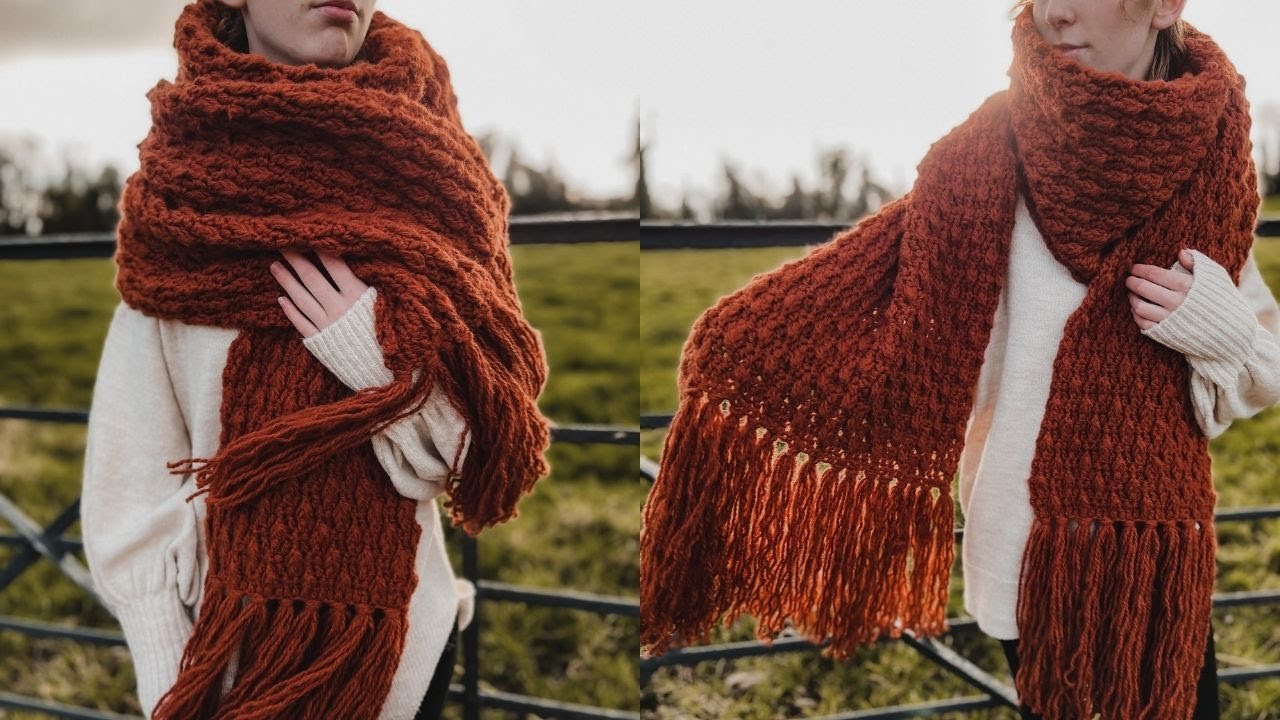 Crochet Oversized Scarf Tutorial