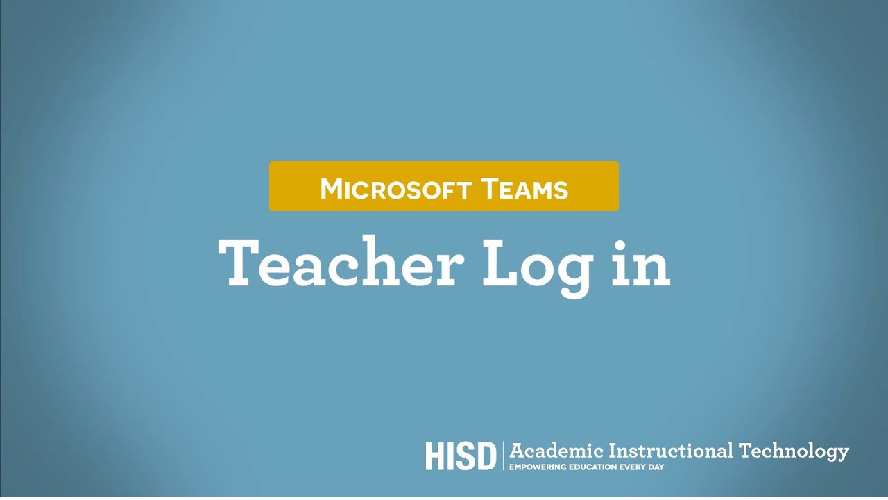 Microsoft Teams: Teacher Login