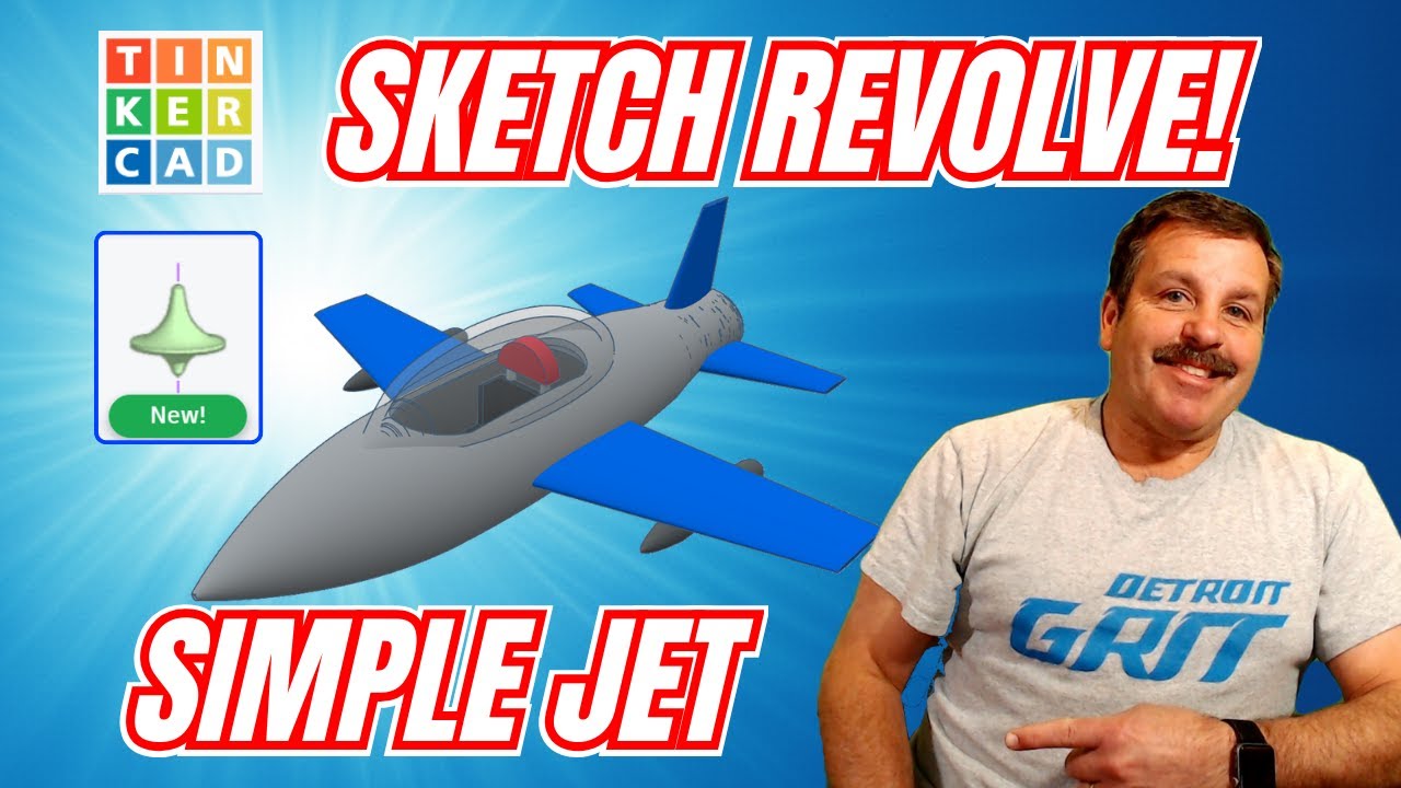 A Tinkercad Sketch Revolve Jet & Chrome Split Tab Skills Too!💯🔥