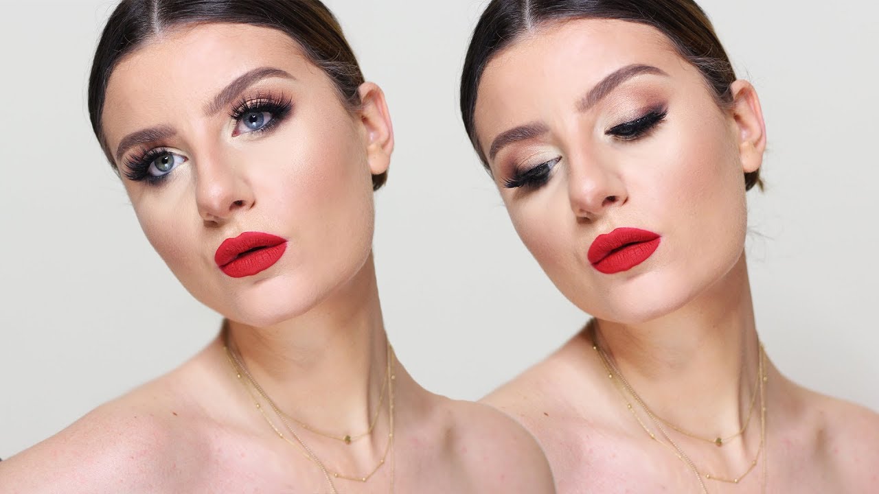 Tutorial Trucco Classico sexy Eyeliner Sfumato e Rossetto Rosso + 3 IDEE OUTFIT ❤️ S.Valentino 2018