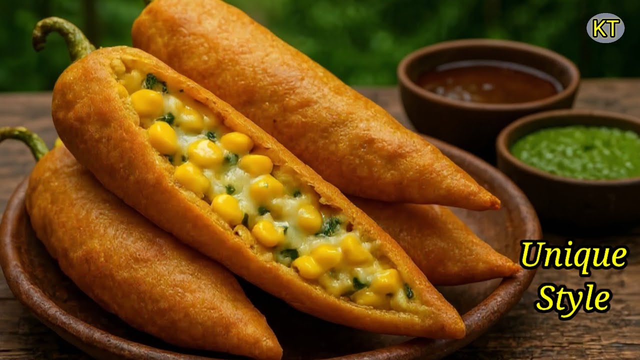 गारंटी है एक खाकर रुक नहीं पाओगे 😋| Cheese Corn Stuffed Mirchi Recipe 
