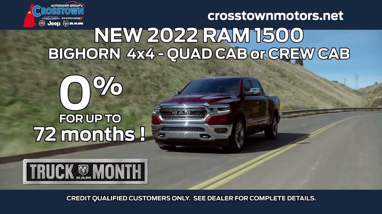 0% financing on new Ram trucks!  Crosstown Motors - Littleton, NH