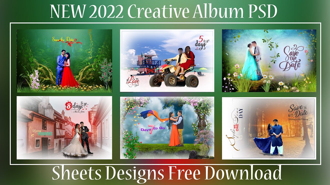 2022 New Creative Wedding Psd Templates Download \ save the date