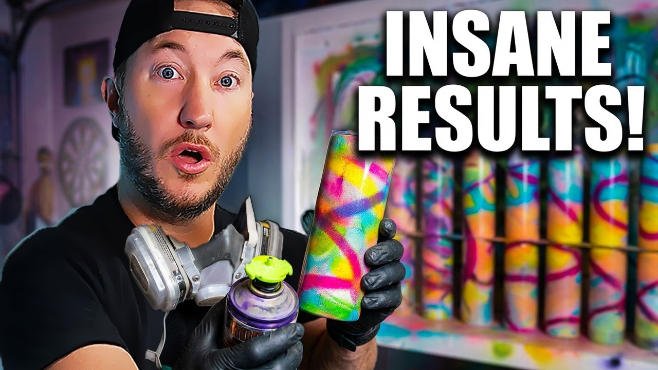 Using INSANE Spray Paint CAPS to Make DIY Customized Cups - This was so fun!