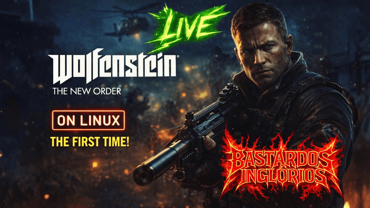 🟢LIVE🟢👉 Wolfenstein The New Order no Linux | Será que roda liso? 🔥 ✠☠️✠