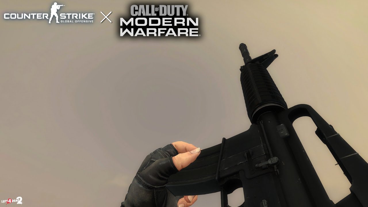 Left 4 Dead 2 CSGO M4A1 using Modern Warfare 2019 Anims M4A1 (M16) - Artillery Rain - Gameplay
